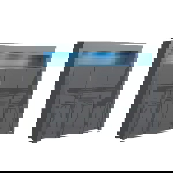 Mex Furnitur Modern Sideboard 155cm – Matt Grey Body with Grey Gloss Doors Free LED Lights