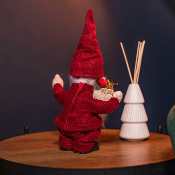 Samuel Alexander 28cm Battery Operated Musical Walking Christmas Gonk Decoration in Red