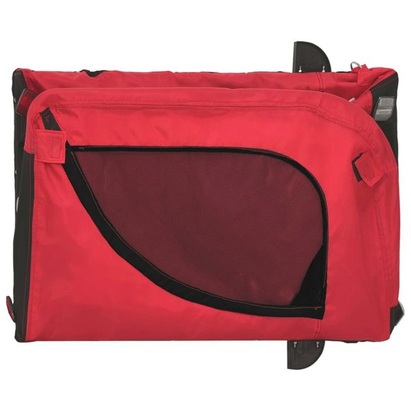 Berkfield Dog Bike Trailer Red and Black Oxford Fabric and Iron