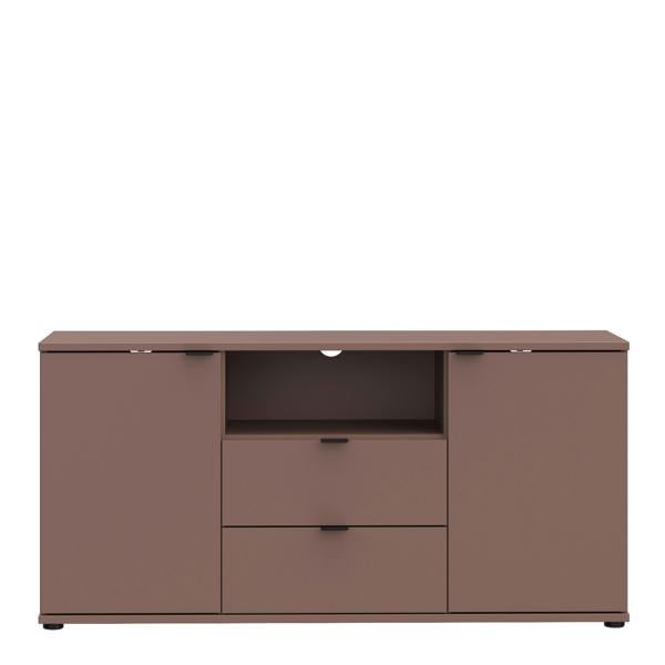 Furniture To Go Ganymede TV Unit with Open Shelf, 2 Drawers & 2 Doors in Terracotta