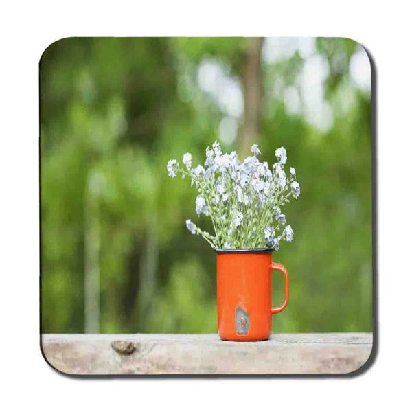 Benjamin Tate Design Forget Me Not Flowers Coaster Set