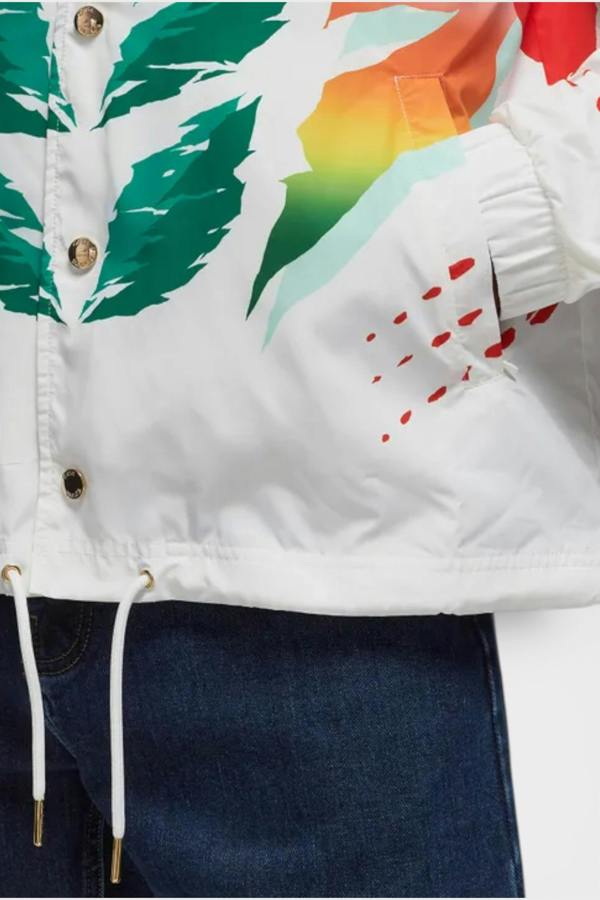 Casablanca Printed Coach Jacket Casa Moto White