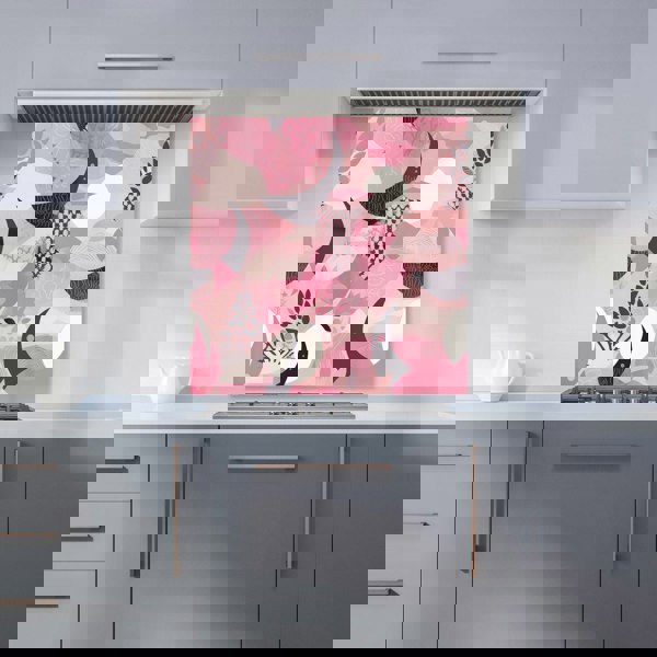 Warren Reed - Designer Abstract Pink Moon Pattern Kitchen Splashback
