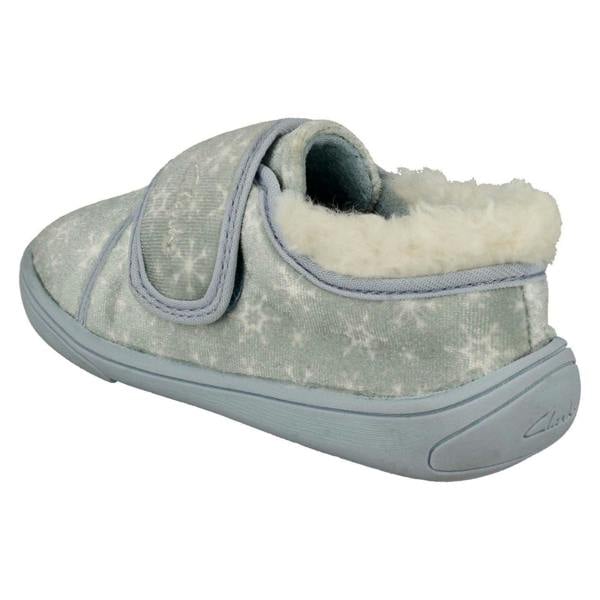 Clarks Girls Clarks Snowflake Detailed Frozen II Slippers Holmly Ice