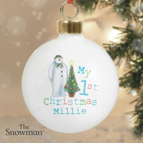 Personalised Memento Company Personalised The Snowman My 1st Christmas Bauble