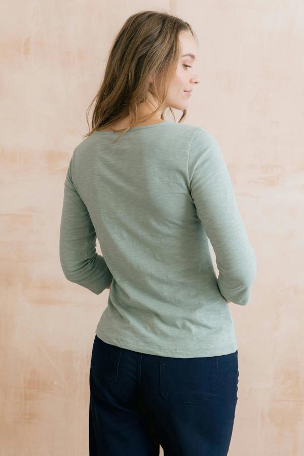 Lily & Me Monica Organic Cotton Jersey Top Silver Sage
