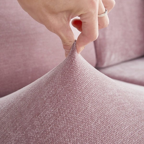 Anyhouz Anyseat Sofa Cover Old Rose L-Shape Polyester Chenille Thick Stretchable Cushion For Living Room Enlarge Size Medium