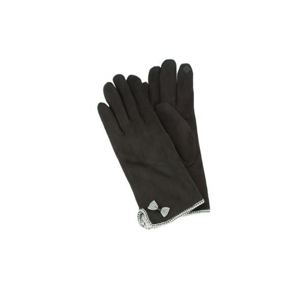 Eastern Counties Leather Womens/Ladies Gaby Faux Suede Touch Screen Gloves - Black - 