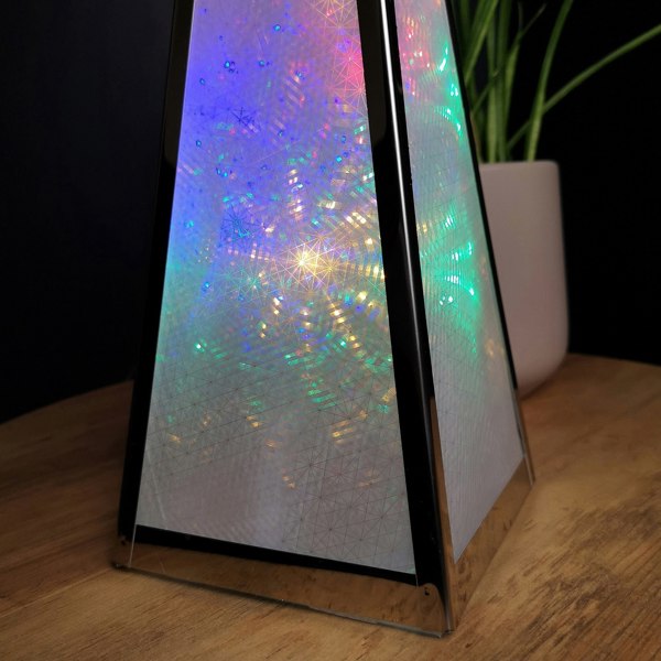 Samuel Alexander Premier Christmas 45cm Holographic Pyramid with Multi Colour LED Lights