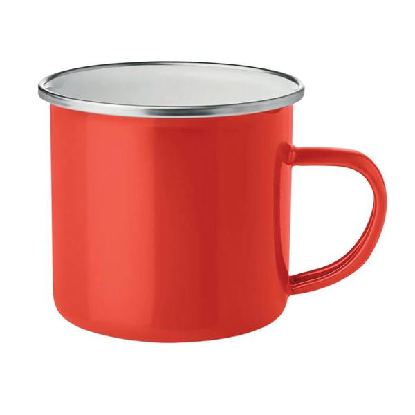 MidOcean Plateado Enamelled Metal 350ml Mug - Red - 