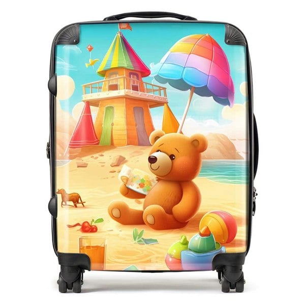 Warren Reed Bear On A Beach Holiday Suitcase