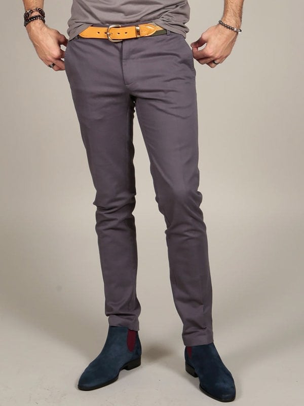 SLIM FIT CHINO TROUSERS – CHARCOAL GREY