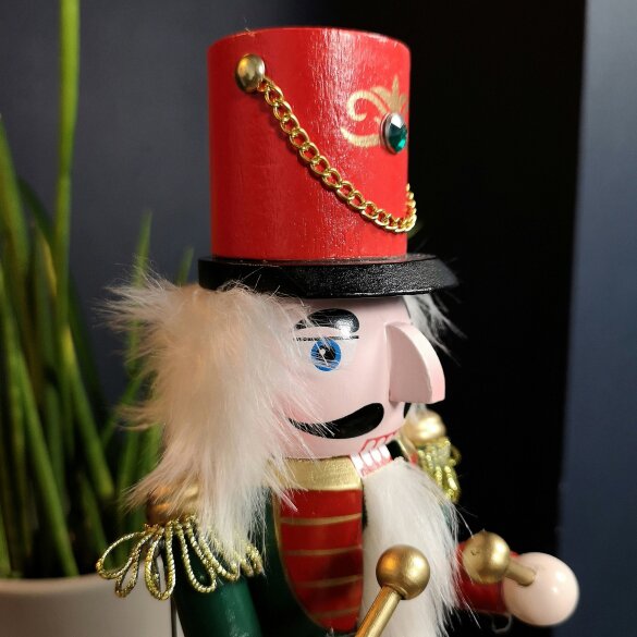 Samuel Alexander 30cm Musical Christmas Drummer Wooden Nutcracker Decoration