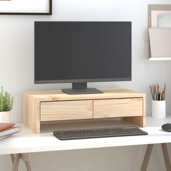 Berkfield Monitor Stand 50x27x15 cm Solid Wood Pine