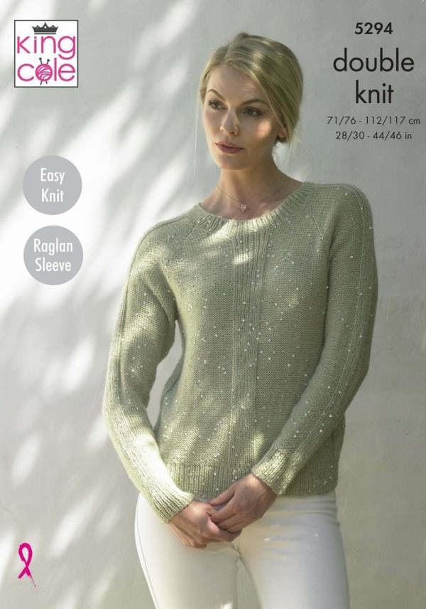 King Cole Galaxy DK Knitting Pattern 5294, Cardigans, Sweaters for Women, 28 - 46 Inches - Easy