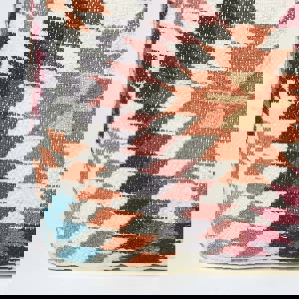 HOMESCAPES Manila Orange and Pink Kilim Footstool Handwoven Beanbag Pouffe - 43 x 43 cm