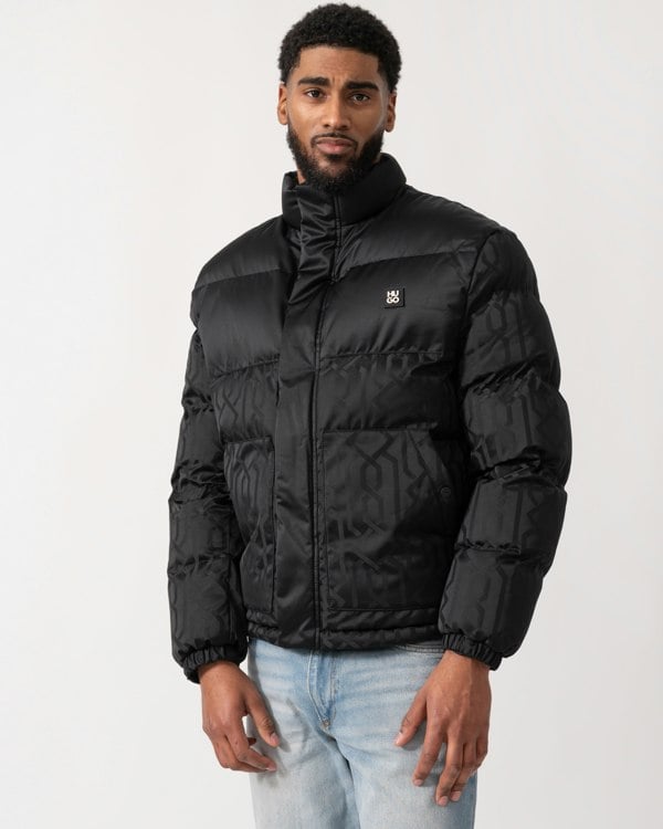 model wearing a HUGO Balto2541 Mens Jacket in Black