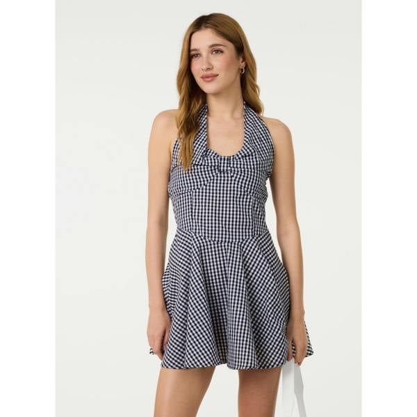 Pink Vanilla Gingham Halter Neck Dress