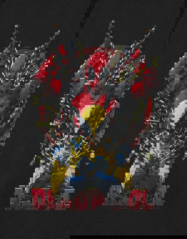 Marvel Deadpool Mens Black Deadpool & Wolverine Knives Short Sleeved T-Shirt