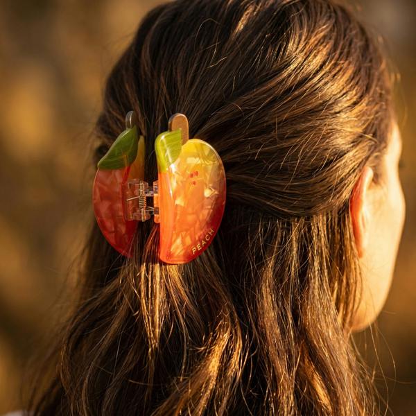 Gold Trip Peach Claw Clip