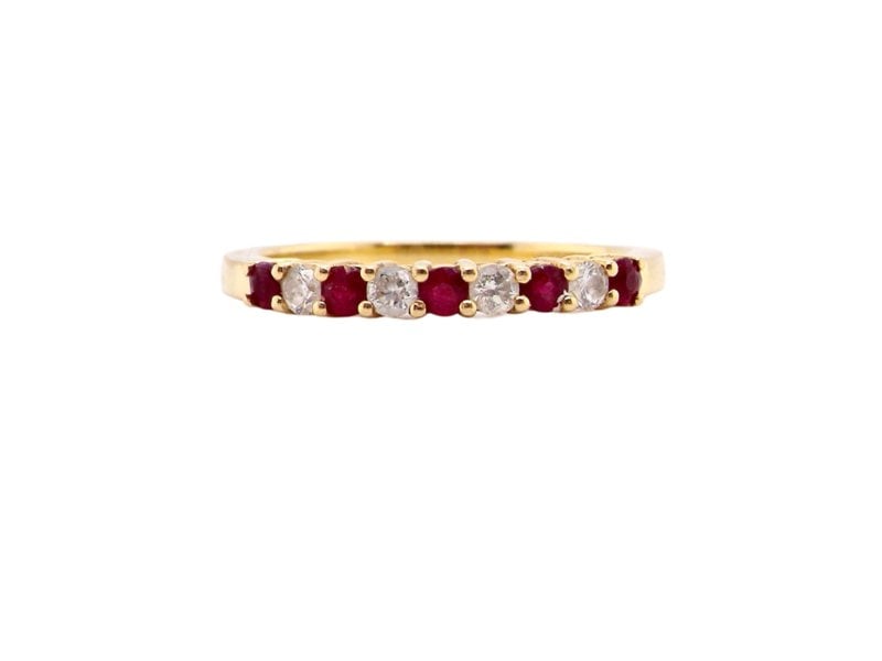 Vintage Tom A half hoop Ruby and Diamond Eternity ring