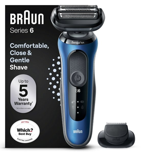 Braun Series 6 60-B1200s Electric Shaver With Precision Trimmer - Blue