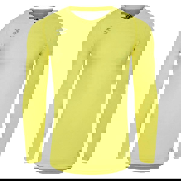 Umbro Mens Elite V Neck Base Layer Top - Lemon Tonic