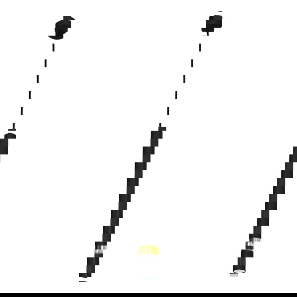 Milagro Joker Contemporary Pendant Lamp 1XGU10 Hand Made Cylindrical Style Light Finished in Matt Black With Striking Gold Detail