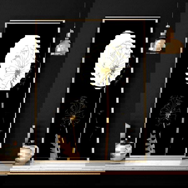 Black wall art for living room | set of 3 wall art prints