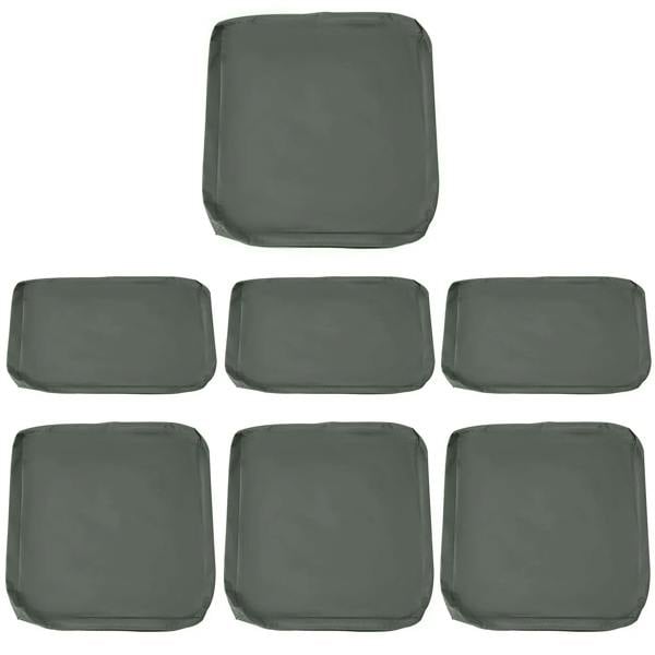 Deep grey outdoor patio cushion covers set, square and rectangular seat/back shapes
