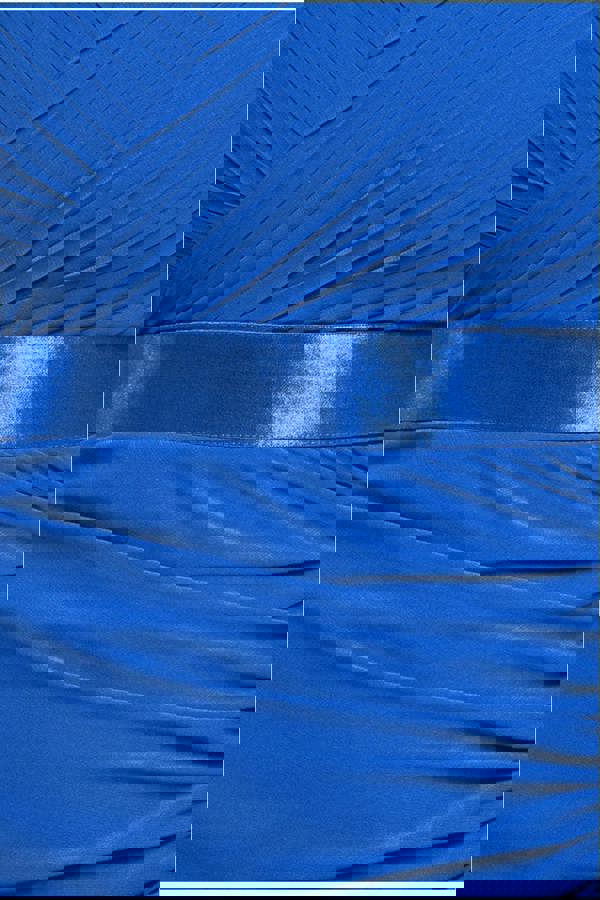 Pleated Bardot High Low Tier Chiffon Midaxi Dress - Royal Blue DR4272