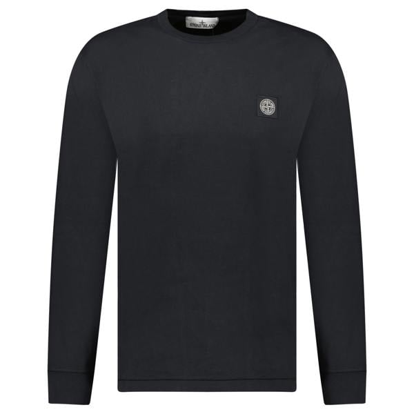 Stone Island Long Sleeve Compass Logo T-Shirt Black - chancefashionco