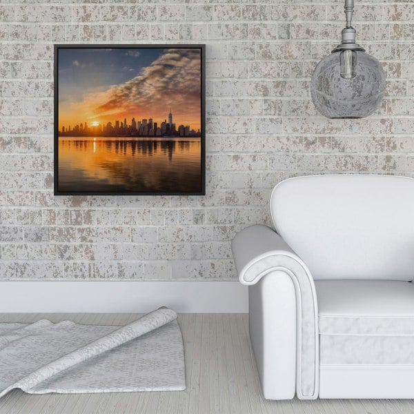 Warren Reed New York At Sunrise Framed Canvas