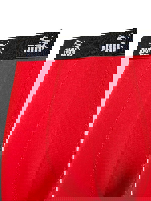 Puma 4-Pack No.1 Logo Boxer Briefs, Red/Grey/Black