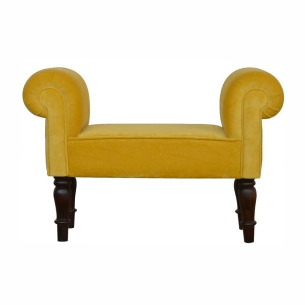 Artisan Furniture Mini Mustard Velvet Bench