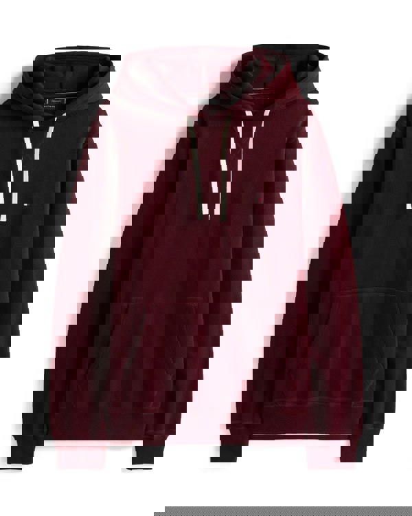 Tommy Hilfiger Essential Flag Embroidery Mens Fleece Hoodie - Deep Burgundy