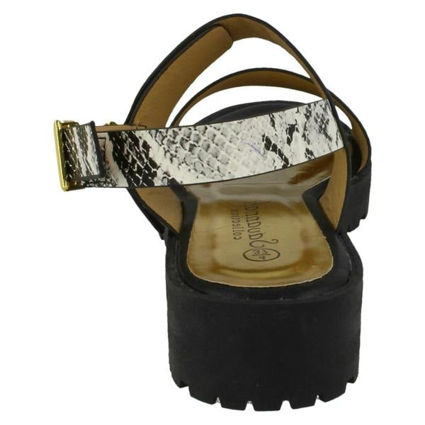 Savannah Ladies Savannah Buckle Strap Retro Sandals