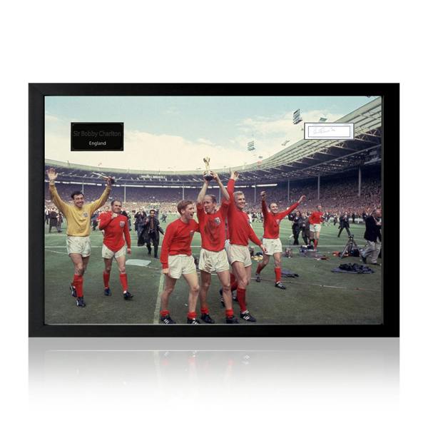 Sir Bobby Charlton Signed England Cut Iconic Frame