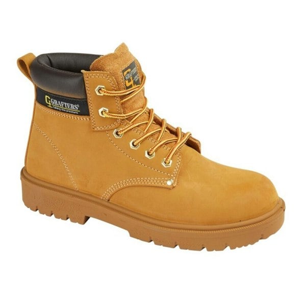 Grafters Mens Leather Safety Boots - Honey