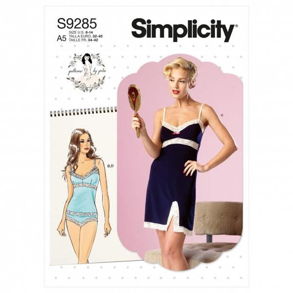 Simplicity Sewing Pattern 9285, Tops, Dresses, Lingerie, Vintage Style for Women, A5 (6-8-10-12-14) - Intermediate