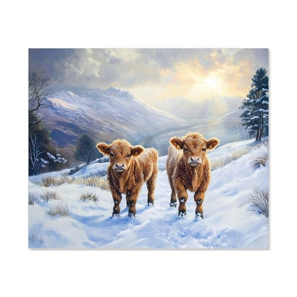 Warren Reed - Designer Duo Of Baby Highland Cows Kitchen Splashback