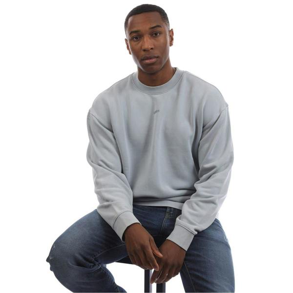 Hugo Mens Drop Shoulder Long-Sleeved Sweatshirt - Blue - 