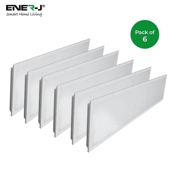 ENER-J 40W LED Backlit Panel Ceiling Lights 1200x300 MM 6500K, Day White, 120x30 cm Rectangular Light for Indoor Lighting | Pack of 6