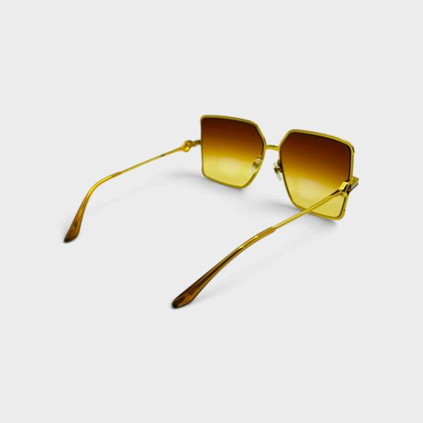 Casablanca Stainless Steel Square Sunglasses Gold Silver Orange Sunset Gradient