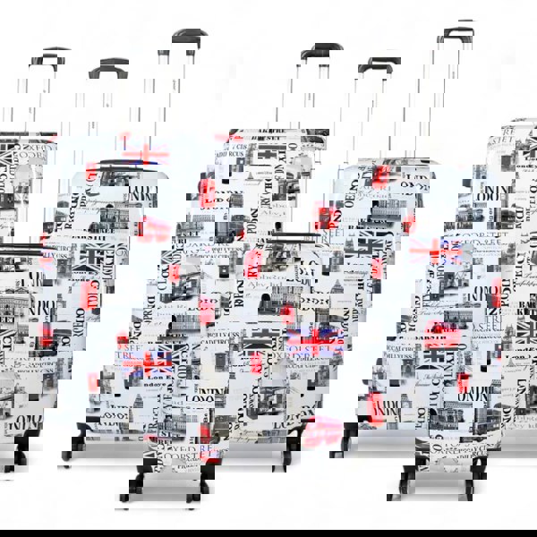 Snowball Hard Shell Expandable Luggage London City Print Suitcase