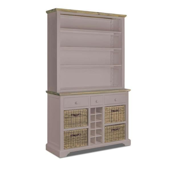 Statement Furniture Florence Display Cabinet With Shelves, Wine Rack and Storage Baskets