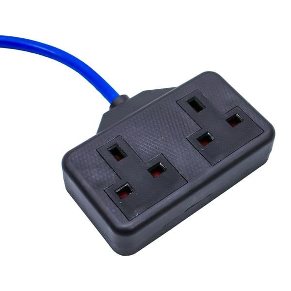 Equip2clean 16A to Twin 13A Fly Lead -  35cm Heavy-Duty - 1.5mm² Cable