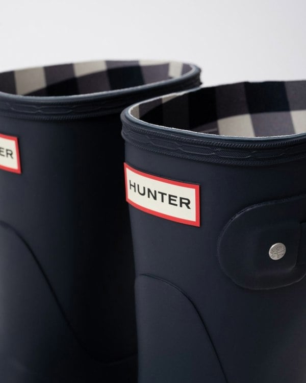 Hunter Womens Original Short Gingham Boot