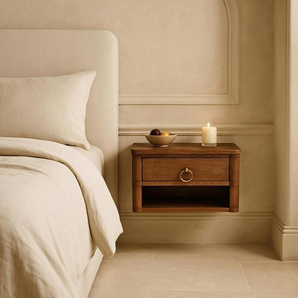 Artisan Furniture Solid Wood Box Frame Wall Nightstand