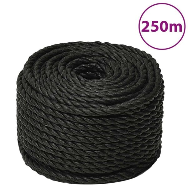 Berkfield Work Rope Black 16 mm 250 m Polypropylene